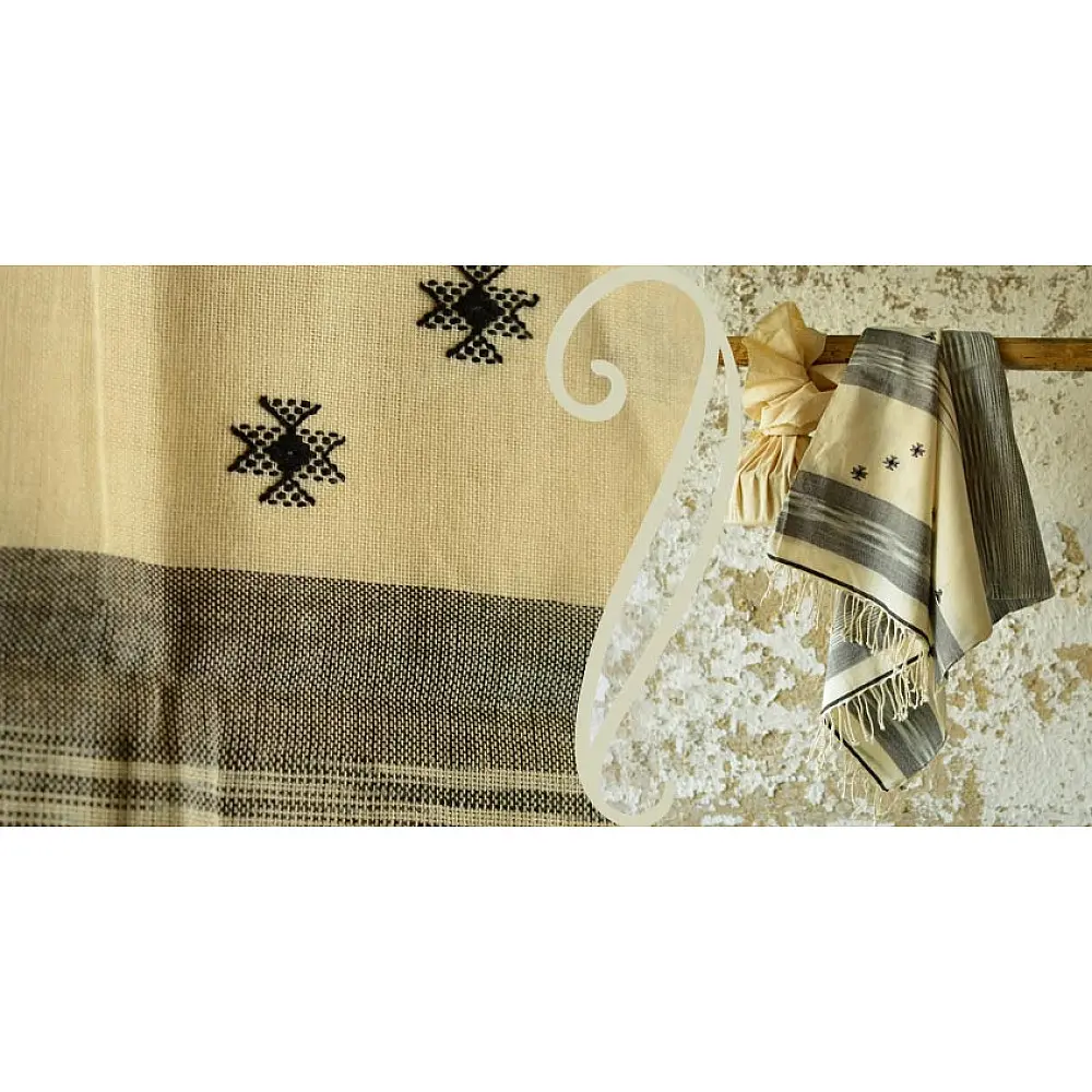 Treasures of travel ~  Cotton handloom stole { 9 }